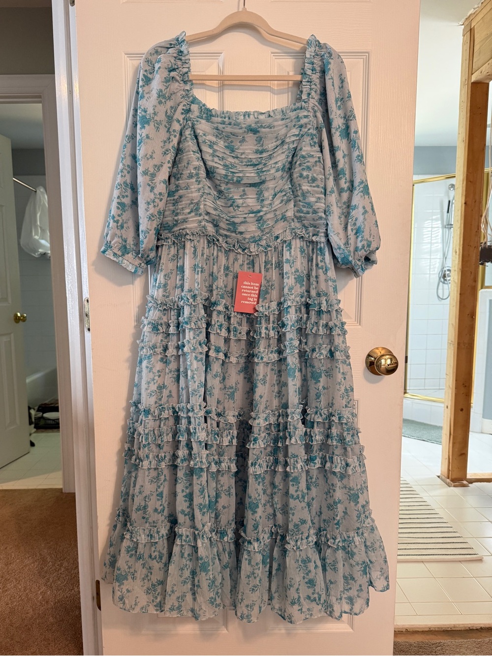 Ivy City Co Anniston Dress, Blue Floral XL